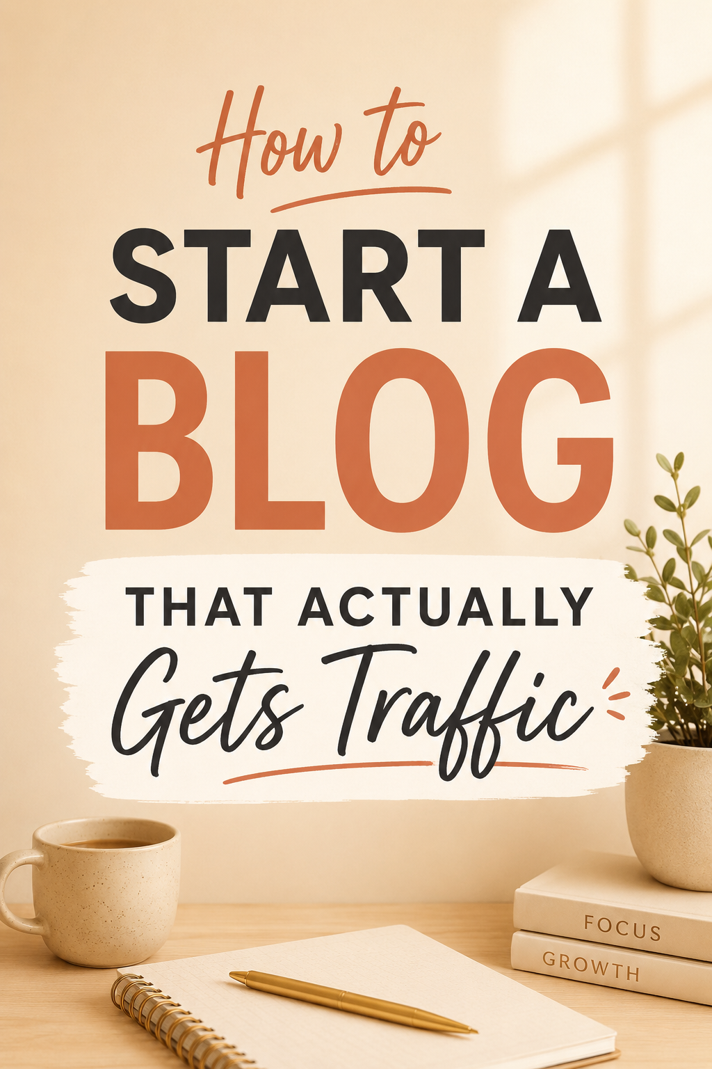 How to Start a Blog That Actually Gets Traffic — Pinterest pin example